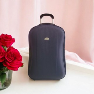 二手精品/S型24吋行李箱登機箱 深藍色曲線型硬殼防水登機箱 行李箱