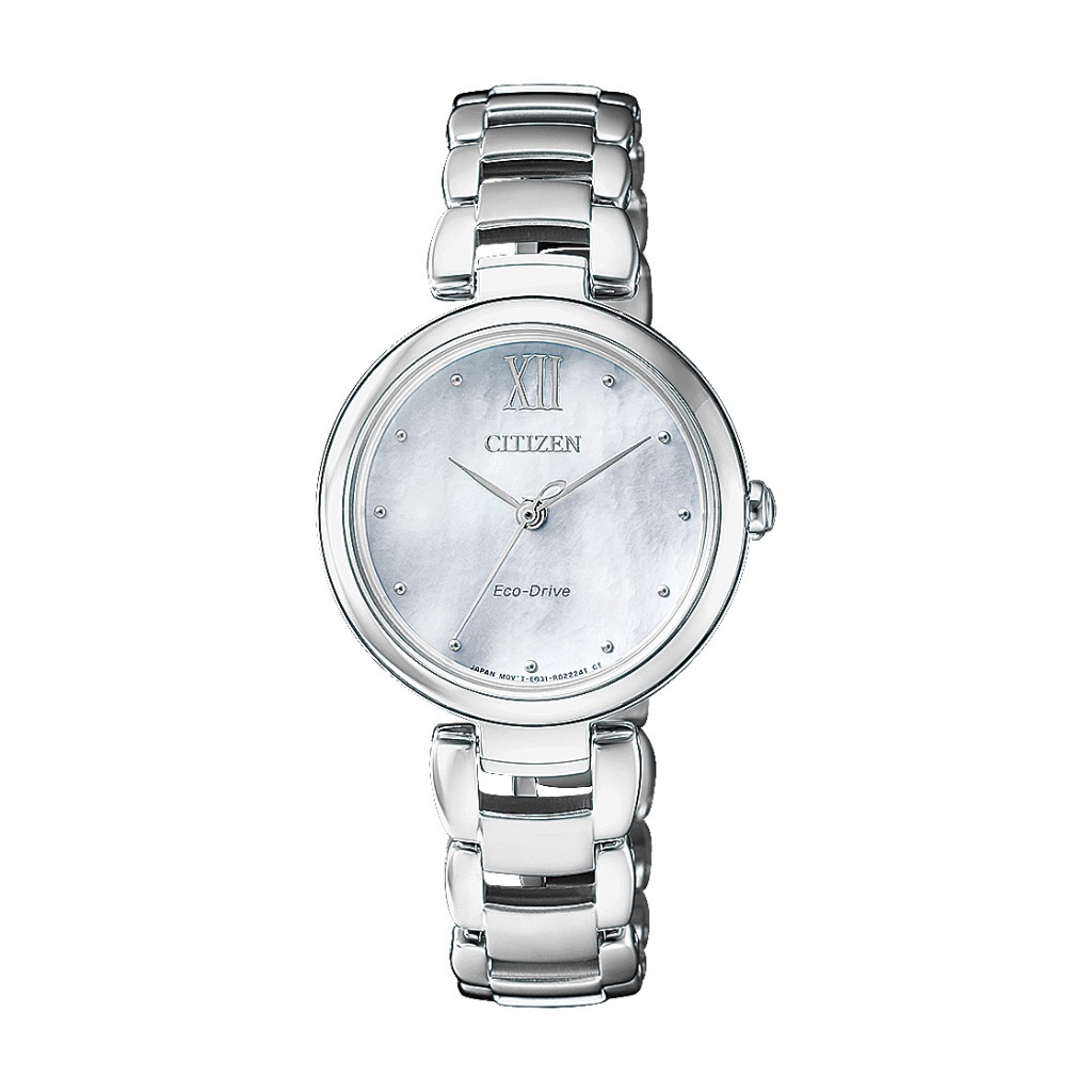 <C&S> CITIZEN星辰L系列 光動能藍寶石簡約女錶-銀面28.7mm(EM0530-81D)