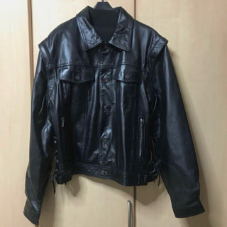 尺寸54 Horn Works 小牛皮排扣翻領夾克 皮衣外套