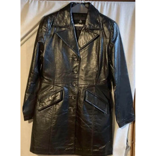 女款LambSkin 小羊皮排扣翻領大衣 長板外套夾克 皮衣