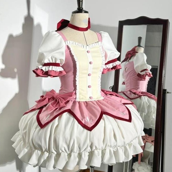 台灣出貨🎀 魔法少女小圓 鹿目圓cos服 鹿目圓 鹿目圓連衣裙 圓神 鹿目圓戰斗服 鹿目圓假髮 cosplay 角色扮演