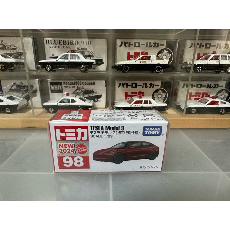 TOMICA NO.98-11 TESLA MODEL 3 煥新版 初回版 絕版新車貼