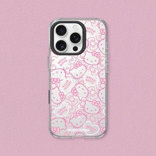 犀牛盾 適用iPhone Clear MagSafe相容 抗黃化透明防摔磁吸手機殼∣Hello Kitty/粉紅愛心