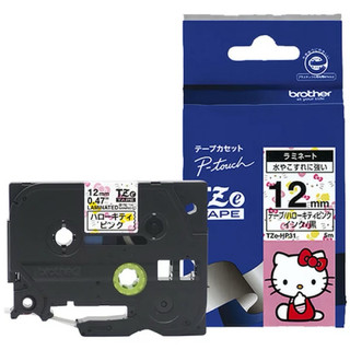 Brother/原廠/標籤帶/P-touch/Kitty/TZe-HP31/12mm/白底黑字