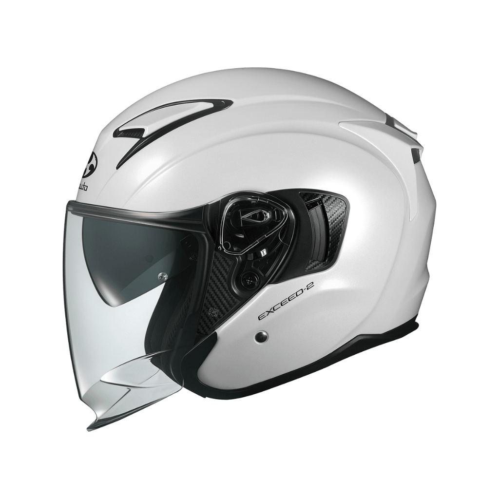 『新兄弟帽店』實體店面✨現貨✨OGK KABUTO EXCEED 二代 素色 珍珠白 輕量化 3/4罩 通勤帽 內墨鏡