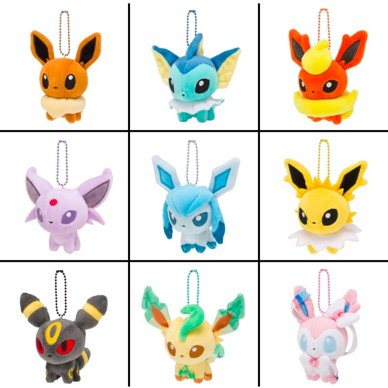 （現貨）日本 寶可夢 POKÉMON DOLLS 冰伊布 玩偶 吊飾娃娃 掛飾 娃娃 飾品 仙子伊布 火伊布 葉伊布