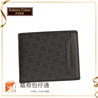 【Roberta Colum諾貝達】男用皮夾 短夾 專櫃皮夾 進口牛皮配乳膠短夾 (28901-黑色)【威奇包仔通】