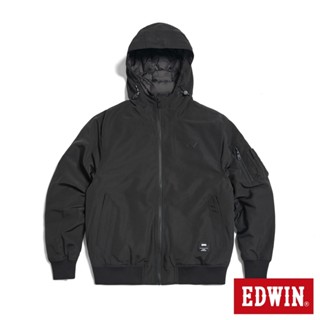 edwin 男款 連帽羽絨外套(黑色)