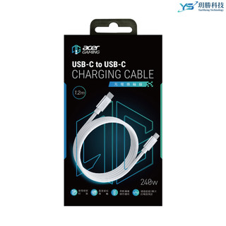Acer Gaming USB-C to USB-C 珪膠 編織線 1.2m 2m 黑 白 充電線 傳輸線 快充