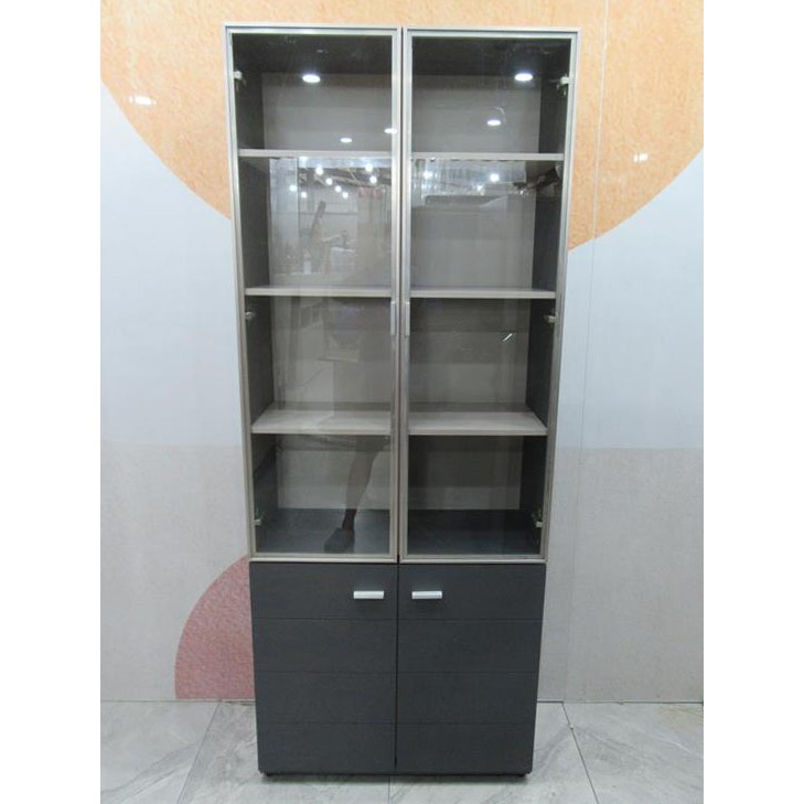 桃園二手家具 推薦 ★ 【IKEA】書櫃 玻璃櫃 展示櫃 收納櫃 北歐風 簡約風 桃園 新北 台北 二手家具【避風港】