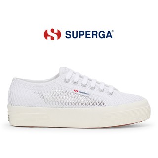 SUPERGA 女鞋 休閒鞋 厚底鞋 2740 經典系列 透氣 鏤空 增高3.5cm 白 S2142SW-001