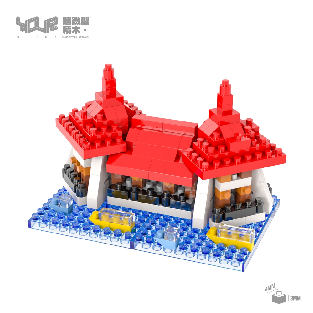 YouRblock微型積木-築。台中湖心亭 微型積木-最佳伴手禮-台灣建築之美-MIT製造-客製化