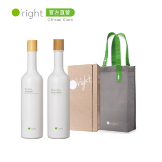 [零碳洗沐禮盒] O'right 歐萊德 茶樹洗髮精400ml + 綠茶沐浴乳400ml (多款任選) 涼感 送禮 端午