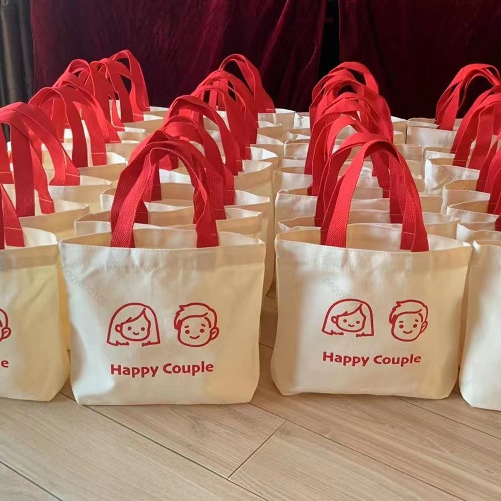 【全場客製化】帆布袋 訂製logo帆布袋 結婚伴手禮喜糖帆布包婚禮手提袋 禮品袋 帆布環保袋