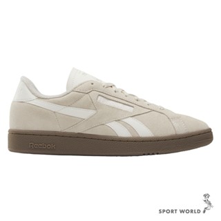 Reebok 休閒鞋 男鞋 麂皮 復古 Club C Grounds UK 米白棕【運動世界】100033075