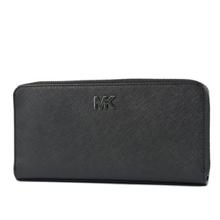 MICHAEL KORS COOPER 男款 十字紋防刮拉鍊長夾-黑色 【美國正品現貨】