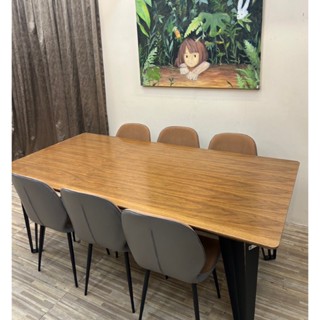《大淡水二手精品傢俱》簡約現代6 人大餐桌（含6張椅） 臺北二手傢具#新北二手傢具#林口二手傢具#桃園二手傢具
