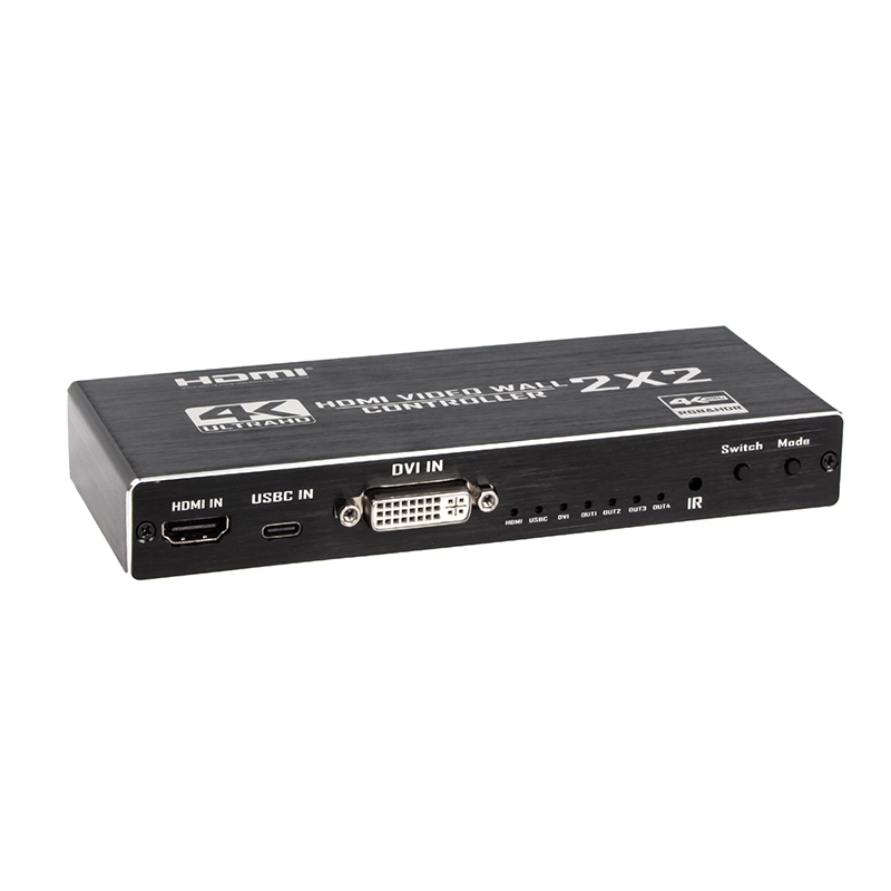 易控王 2x2 HDMI電視牆拼接器 4畫面拼接器 螢幕合併器 支援USBC輸入(40-226-06)