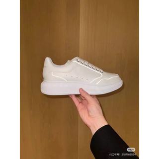 【ASCE精品代購】 熱門款少量補貨 Alexander McQueen 反光皮革小白鞋 麥昆