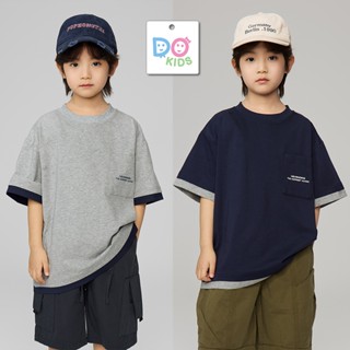 DO Kids童裝 臺灣現貨-日系假兩件簡約短袖上衣 男童裝 春夏新品 兒童 小童 中大童 T恤 休閒 寬鬆 圓領