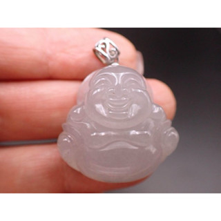 ｛珍璽翡翠｝天然A貨翡翠 天然翡翠 翡翠 翡翠墜飾 天然A貨翡翠冰糯種厚實彌勒佛墜飾玉珮(長27寬26厚10mm)