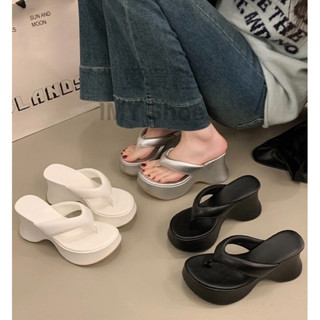 微辣簡約歐美風❤小蠻腰 厚底人字拖鞋【臺灣現貨快速出貨】厚底拖鞋 楔型拖鞋 夾腳拖鞋 人字拖 厚底人字拖 增高拖鞋 坡跟