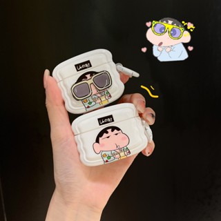 墨鏡蠟筆小新 Airpods4代 3代 1/2代 耳機套 Airpods pro/pro2 藍芽無線耳機保護套 卡通簡約