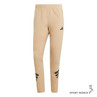 Adidas 長褲 男裝 拉鍊口袋 排汗 卡其【運動世界】JE5671