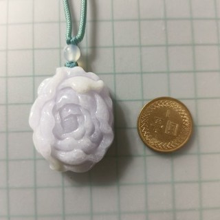 玉貴人…天然花開富貴淡雅紫翡翠玉墜項鍊，特價