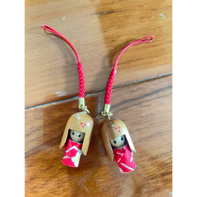 🇯🇵 日本娃娃 🎎 吊飾 紅色和服 👘 木頭 鑰匙圈 和服姐妹