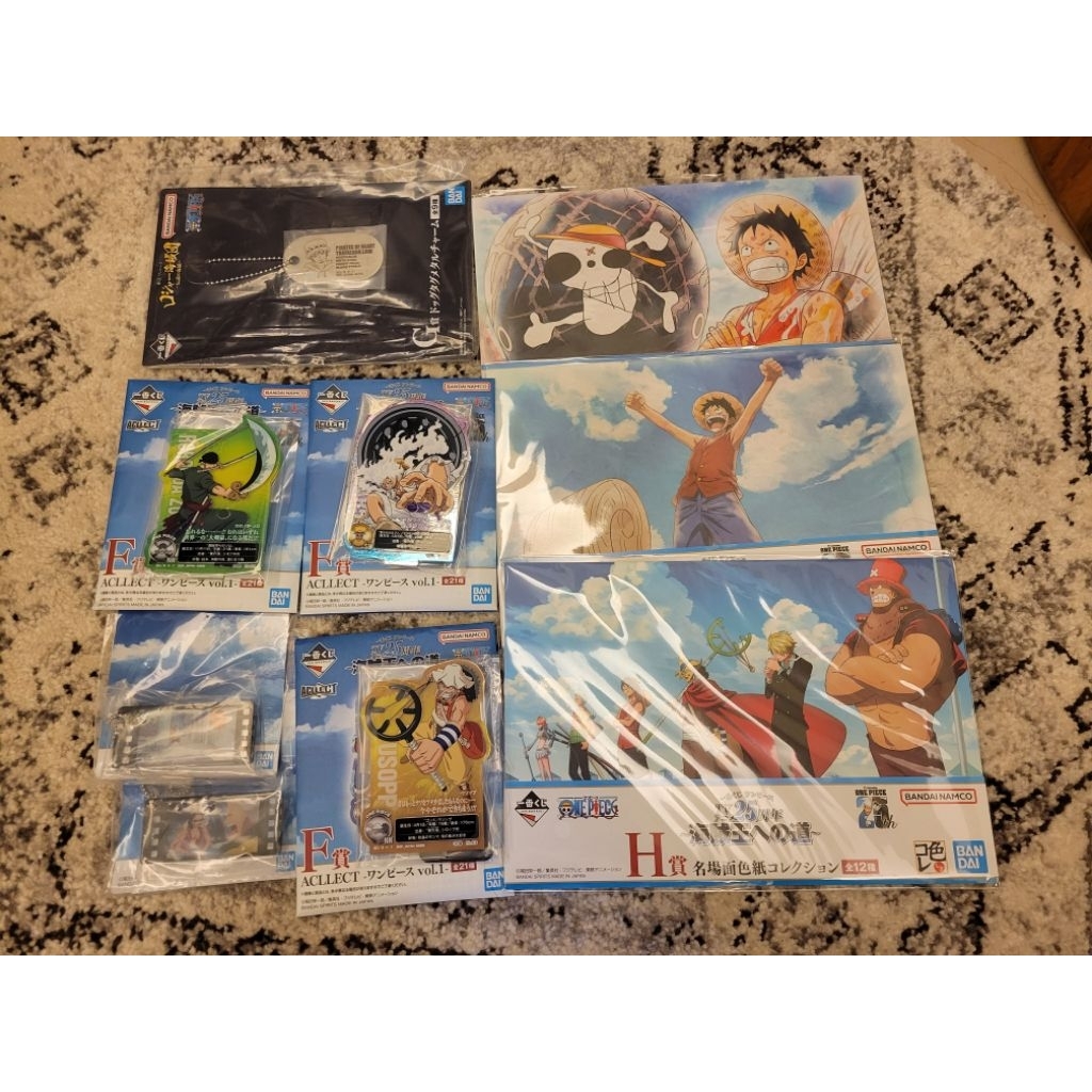 降🎉|一番賞| 航海王 鐵牌、卡牌立牌(SR尼卡魯夫、索隆、騙人布）、底片吊飾、畫板