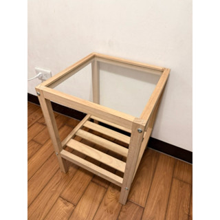 二手 韓系 ins 木質 玻璃 邊桌 小茶几 床邊小桌子