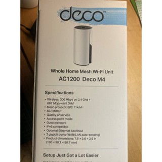 【9成5新_2025-02購買】TP-Link Deco M4 Mesh無線網路wifi分享系統網狀路由器(保固內)