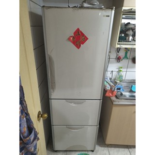 特價～二手中古日立355-385公升三門可自動製冰塊冰箱，保固3個月
