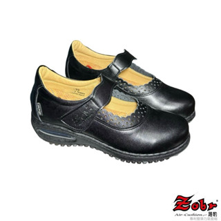 【ZOBR 路豹】黑色雕花典雅氣墊真皮手工鞋 女款 專利雙彈力氣墊鞋 官方授權 路豹氣墊鞋 BB199A
