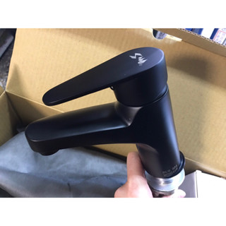 {岱順水電材料}~[水龍頭]~浴室 洗臉臺 單孔 面盆龍頭 霧黑色 304 白鐵 不鏽鋼 不銹鋼 無鉛 陶瓷芯