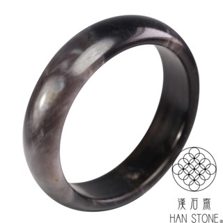 【漢石齋】天然和田玉 手鐲玉鐲 煙青種(手圍18.5/版寬17.7mm)