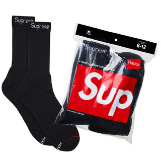 現貨 Supreme Hanes Crew Socks 襪子 黑色/白色
