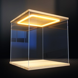 【臺灣出貨】✨限時免運高透明亞克力展示盒帶燈防塵罩 樂高模型盲盒積木手辦展示櫃 泡泡瑪特專用透明展示架 小展示櫃創意擺設