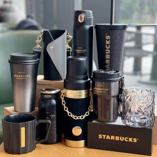 Starbucks官方正品！星巴克杯子2023咖啡寶藏系列流金款黑金馬克杯玻璃吸管不銹鋼保溫杯咖啡杯果汁珍奶茶奶昔茶水杯