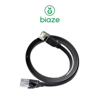 【biaze畢亞茲】CAT6網絡線 8芯雙絞千兆高速傳輸線 黑色扁線 10m/15m/18m/20m 上網穩定