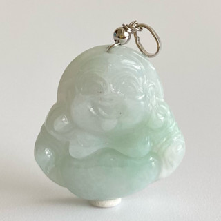 【採霏】天然緬甸玉A貨 翡翠 冰糯種綠色平安招財彌勒佛（附贈：扣頭）