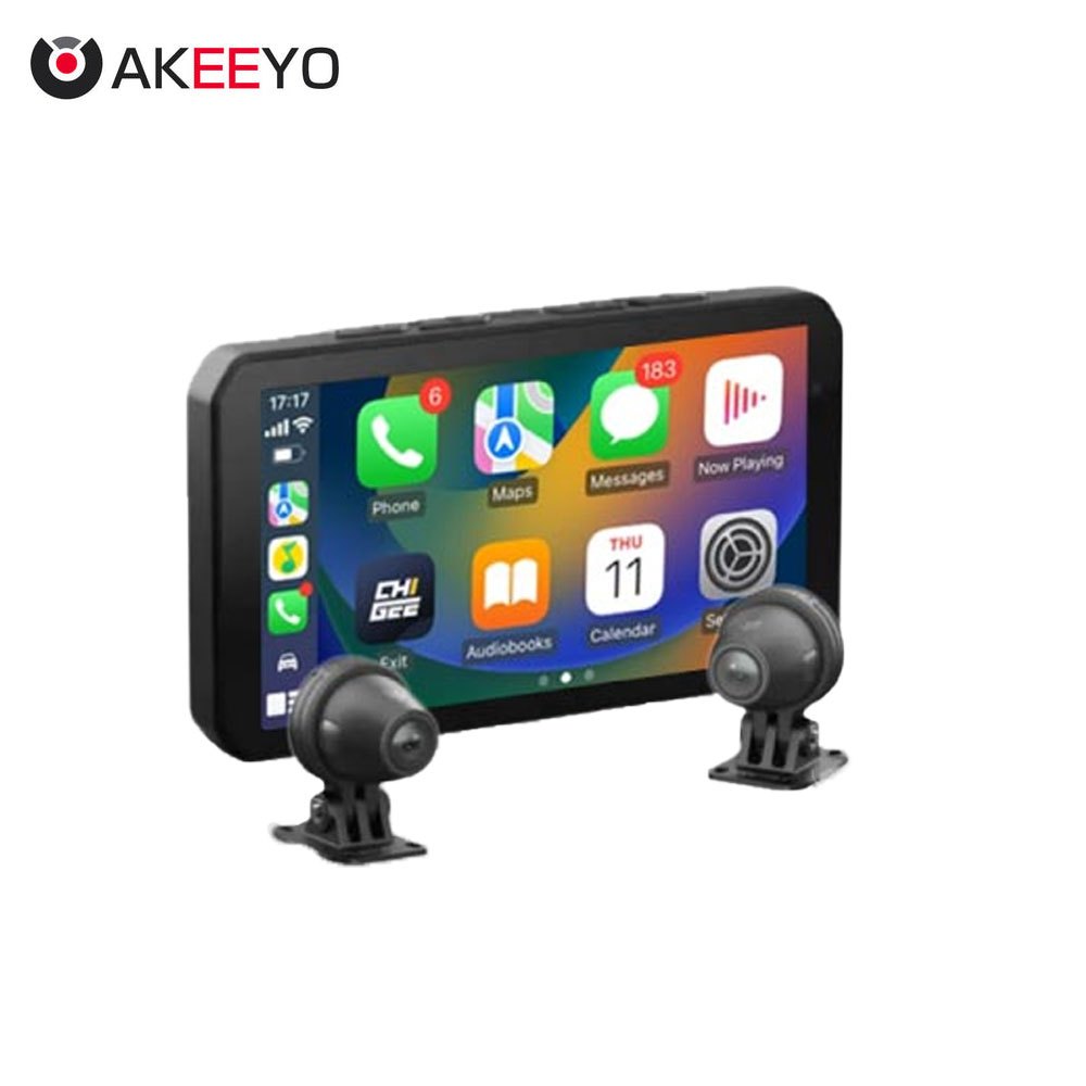AKEEYO AIO 5 LITE CARPLAY＋BSD 智慧機車行車紀錄器+64G記憶卡
