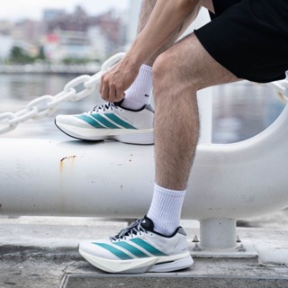 Adidas Adizero Boston 13 M JR4791 男女 慢跑鞋 彈力 支撐 緩震 白 綠