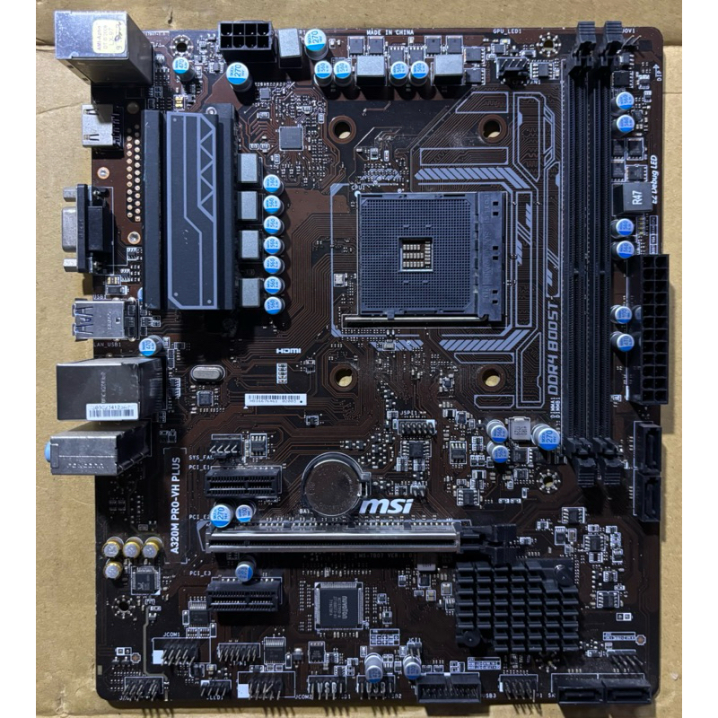 微星主機板 A320M PRO-VH PLUS支援AMD RYZEN AM4腳位 CPU 二手良品