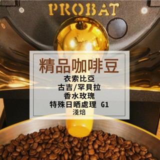 咖啡點滴【衣索比亞 古吉 罕貝拉 香水玫瑰 特殊日曬 G1 淺培】精品咖啡 手工兩次挑豆 PROBAT烘豆機
