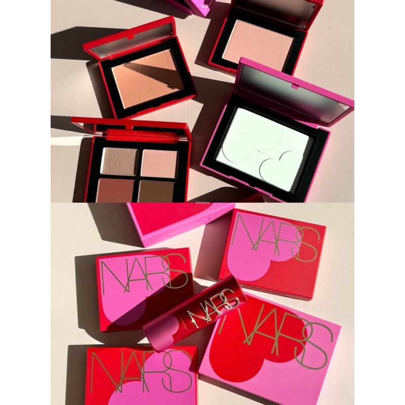 （現貨) NARS 情人節 2025 傾心愛慕 4色眼彩盤 璀璨金 裸光蜜粉餅刷具禮盒 小白餅 星雲紫蜜粉餅
