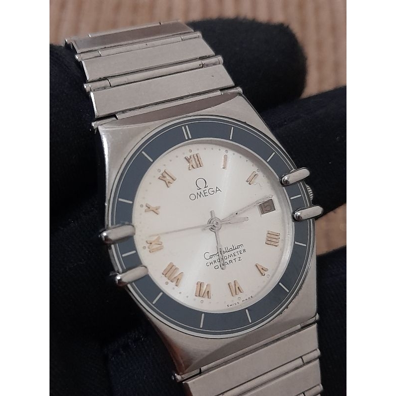 Omega 正版絕版 1987年 古董錶 星座天文台 日期顯示 可正常使用 日本水銀電池 中性石英錶 手圍17.8公分內