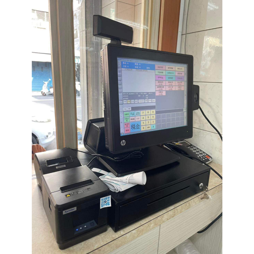 二手美國HP POS機【開店通資訊有限公司】。出單機。貼紙機、POS、自助點餐機、收銀系統、結帳系統