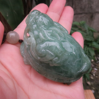 Coco緬甸玉 綠色翡翠長壽龍龜擺件 純手工雕刻 翡翠a貨附證書 現貨在臺北市